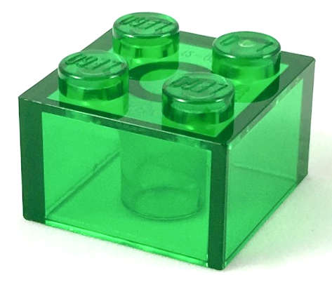 Lego (N) ~ Brick 2 x 2 ~ [Trans-Green]