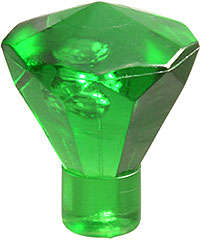 Lego (N) ~ Rock 1 x 1 Jewel 24 Facet ~ [Trans-Green]