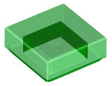 Lego (N) ~ Tile 1 x 1 ~ [Trans-Green]