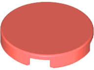 Lego (N) ~ Tile Round 2 x 2 with Bottom Stud Holder ~ [Coral]