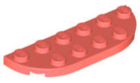 Lego (N) ~ Plate Round Corner 2 x 6 Double ~ [Coral]