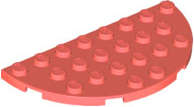 Lego (N) ~ Plate Round Half 4 x 8 ~ [Coral]