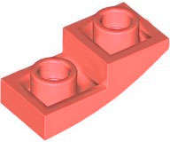 Lego (N) ~ Slope Curved 2 x 1 x 2/3 Inverted ~ [Coral]