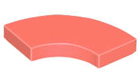 Lego (N) ~ Tile Round Corner 2 x 2 Macaroni ~ [Coral]