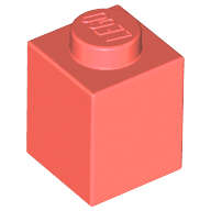 Lego (N) ~ Brick 1 x 1 ~ [Coral]