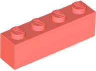 Lego (N) ~ Brick 1 x 4 ~ [Coral]