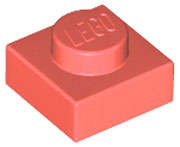 Lego (N) ~ Plate 1 x 1 ~ [Coral]