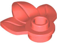 Lego (N) ~ Plant Plate Round 1 x 1 with 3 Leaves ~ [Coral]
