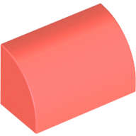 Lego (N) ~ Slope Curved 1 x 2 with Bottom Stud Holder ~ [Coral]