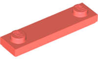Lego (N) ~ Plate Modified 1 x 4 with 2 Studs with Groove ~ [Coral]