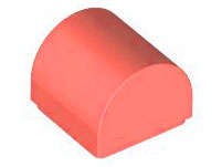 Lego (N) ~ Slope Curved 1 x 1 x 2/3 Double ~ [Coral]