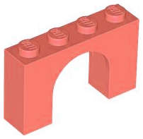 Lego (N) ~ Arch 1 x 4 x 2 ~ [Coral]