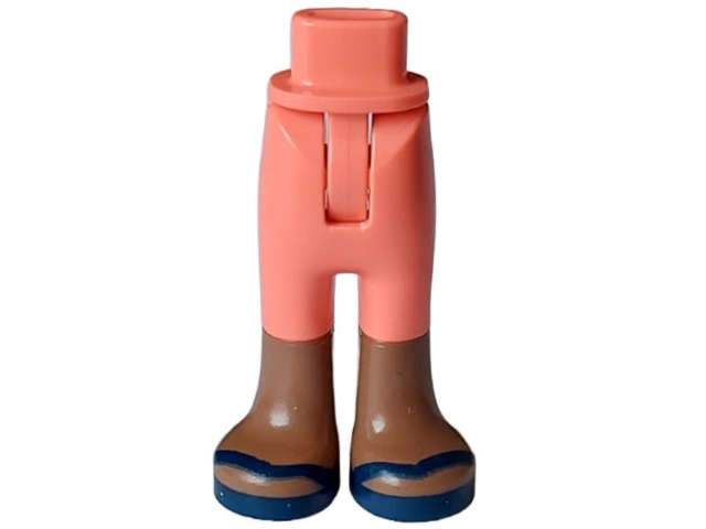 Lego (N) ~ Mini Doll Hips and Trousers with Back Pockets with Molded Medium Brown Lower Le ~ [Coral]