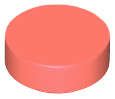 Lego (N) ~ Tile Round 1 x 1 ~ [Coral]