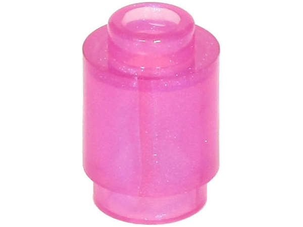 Lego (N) ~ Brick Round 1 x 1 ~ [Satin Trans-Dark Pink]