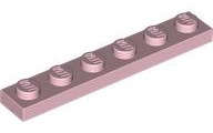 Lego (U) ~ Plate 1 x 6 ~ [Pink]