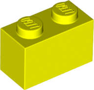 Lego (N) ~ Brick 1 x 2 ~ [Neon Yellow]
