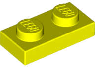 Lego (N) ~ Plate 1 x 2 ~ [Neon Yellow]