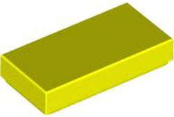 Lego (N) ~ Tile 1 x 2 ~ [Neon Yellow]