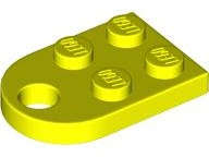 Lego (N) ~ Plate Modified 2 x 3 with Hole ~ [Neon Yellow]