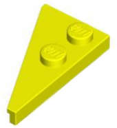 Lego (N) ~ Wedge Plate 4 x 2 Right Pointed ~ [Neon Yellow]