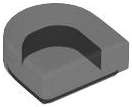 Lego (N) ~ Tile Round 1 x 1 Half Circle Extended ~ [Trans-Black]