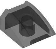 Lego (N) ~ Slope Curved 2 x 2 Lip ~ [Trans-Black]