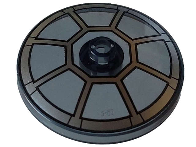 Lego (N) ~ Dish 4 x 4 Inverted (Radar) with Open Stud with Silver Radial TIE Bomber  ~ [Trans-Black]