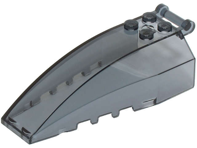 Lego (N) ~ Windscreen 8 x 4 x 2 with 4 Studs and Bar Handle ~ [Trans-Black]