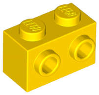 Lego (U) ~ Brick Modified 1 x 2 with Studs on 1 Side ~ [Yellow]