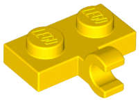 Lego (N) ~ Plate Modified 1 x 2 with Clip on Side (Horizontal Grip) ~ [Yellow]