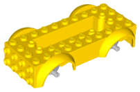 Lego (N) ~ Vehicle Base 5 x 10 x 2 1/2 with Mudguards and 2 x 6 Recessed Center with 3 Ho ~ [Yellow]