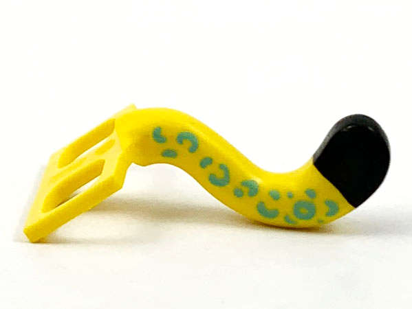 Lego (N) ~ Minifigure Costume Tail Cat with Black Tip and Medium Azure Rosettes Pattern ~ [Yellow]