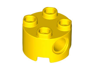 Lego (N) ~ Brick Round 2 x 2 with Pin Holes ~ [Yellow]