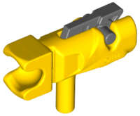 Lego (U) ~ Minifigure Weapon Gun Mini Blaster / Shooter / Fire Nozzle with Tow Ball Sock ~ [Yellow]