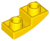 Lego (N) ~ Slope Curved 2 x 1 x 2/3 Inverted ~ [Yellow]