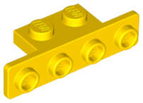 Lego (N) ~ Bracket 1 x 2 - 1 x 4 with Rounded Corners ~ [Yellow]