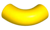 Lego (N) ~ Brick Round 1 x 1 d. 90 degrees Elbow Macaroni - No Stud - Type 2 - Axle Hole ~ [Yellow]