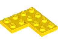 Lego (U) ~ Plate 4 x 4 Corner ~ [Yellow]
