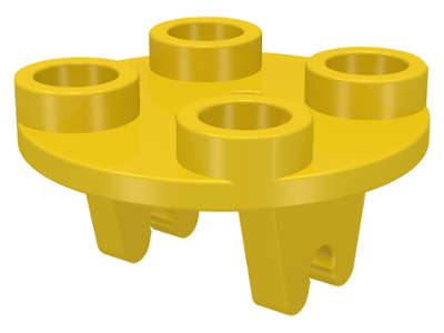 Lego (U) ~ Plate Round 2 x 2 Thin with Wheel Holder ~ [Yellow]