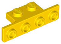 Lego (N) ~ Bracket 1 x 2 - 1 x 4 with Rounded Corners at the Bottom ~ [Yellow]