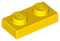 Lego (U) ~ Plate 1 x 2 ~ [Yellow]