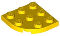 Lego (N) ~ Plate Round Corner 3 x 3 ~ [Yellow]