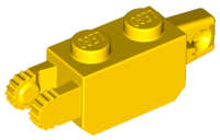 Lego (U) ~ Hinge Brick 1 x 2 Locking with 1 Finger Vertical End and 2 Fingers Vertical E ~ [Yellow]