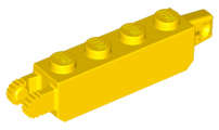 Lego (N) ~ Hinge Brick 1 x 4 Locking with 1 Finger Vertical End and 2 Fingers Vertical En ~ [Yellow]
