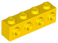 Lego (U) ~ Brick Modified 1 x 4 with Studs on Side ~ [Yellow]