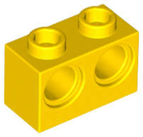 Lego (N) ~ Technic Brick 1 x 2 with Holes ~ [Yellow]