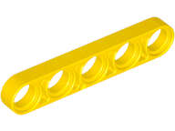 Lego (N) ~ Technic Liftarm Thin 1 x 5 ~ [Yellow]
