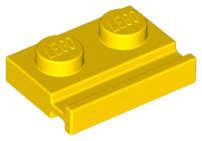 Lego (N) ~ Plate Modified 1 x 2 with Door Rail ~ [Yellow]