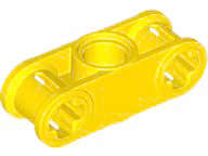 Lego (N) ~ Technic Axle and Pin Connector Perpendicular 3L with Center Pin Hole ~ [Yellow]